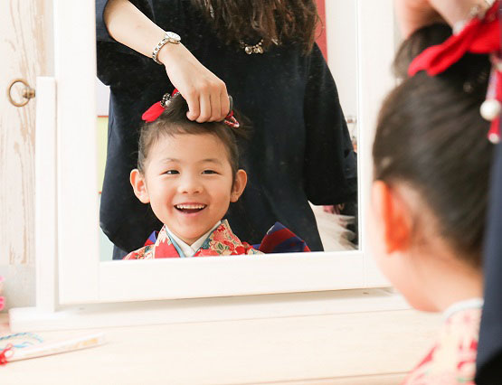 姉妹ヘアセット