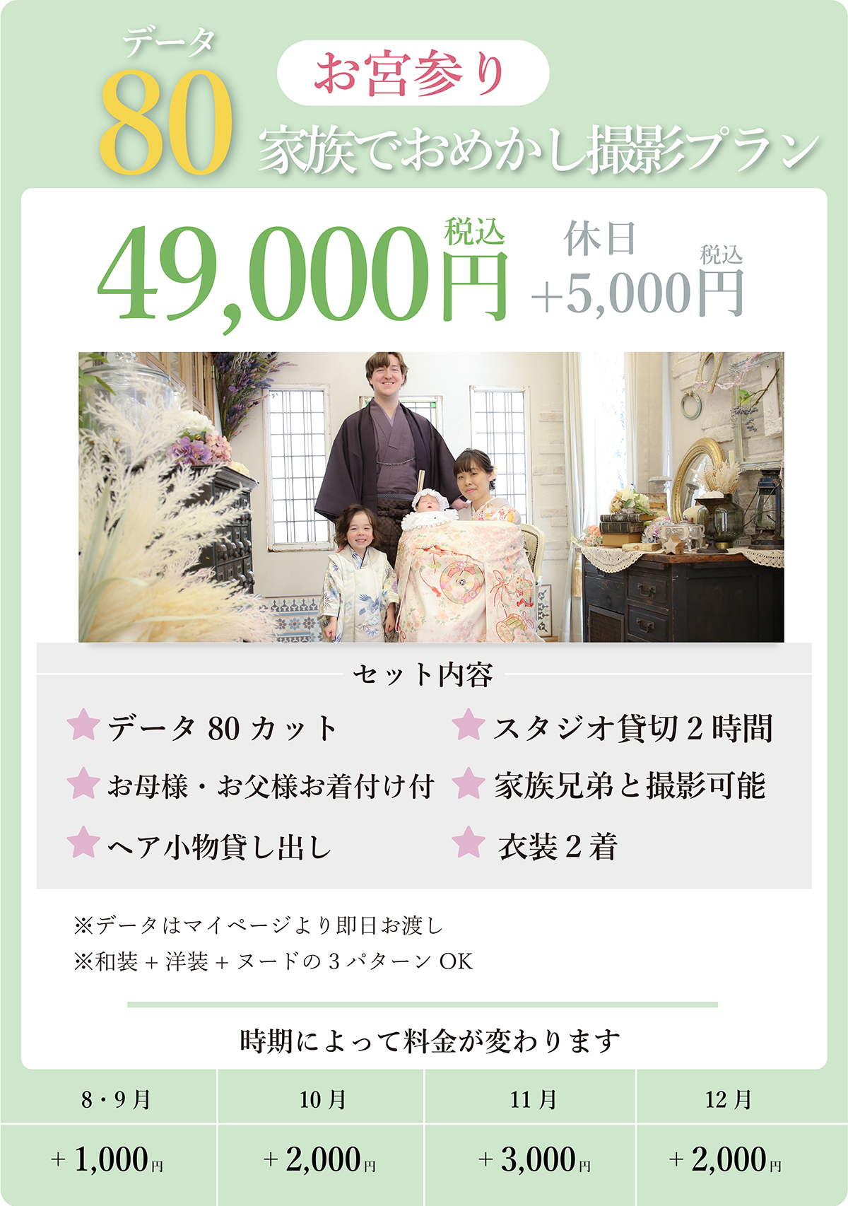 データ80家族でおめかし撮影プラン